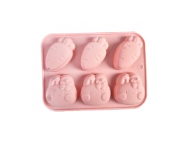 Moldes silicona 3 conejitos 3 zanahorias